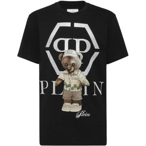 Philipp Plein, Heren, Tops, Zwart, Maat: S Katoen,