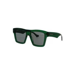 Gucci Minimalistische zonnebril Gg0962S 010 , Green , Heren , Maat: 55 MM