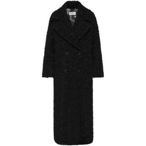 Philipp Plein, Dames, Mantels, Zwart, Maat: S Leer,