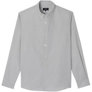 A.p.c., Heren, Overhemden, Grijs, Maat: XL Katoen,
