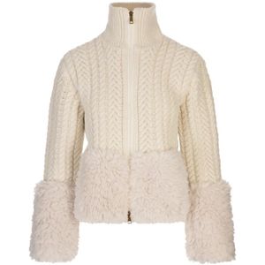 Moncler, Dames, Truien, Wit, Maat: M Wol,