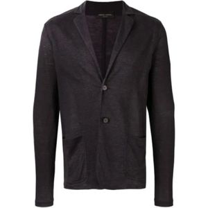 Roberto Collina, Heren, Jassen, Blauw, Maat: L Linnen,
