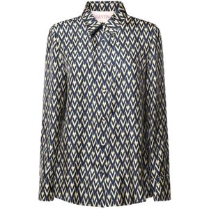 Valentino Garavani, Dames, Blouses & Shirts, Groen, Maat: 2XS Zijde,