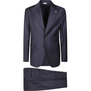 Manuel Ritz, Heren, Pakken, Blauw, Maat: S Wol,