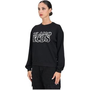 Gcds, Dames, Sweatshirts & Hoodies, Zwart, Maat: XS Katoen,
