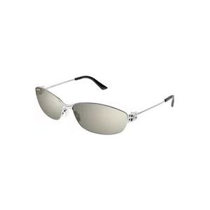 Balenciaga Ovale zonnebril met innovatief scharnier , Gray , unisex , Maat: 65 MM