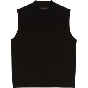 Weekend Max Mara, Dames, Truien, Zwart, Maat: S Viscose,