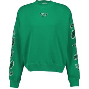 Off White, Heren, Sweatshirts & Hoodies, Groen, Maat: XS Katoen,