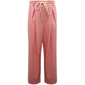 ViCOLO, Dames, Broeken, Roze, Maat: M Viscose,