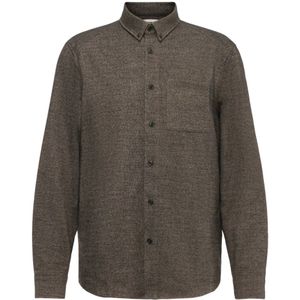 Drykorn, Heren, Overhemden, Bruin, Maat: S Wol,