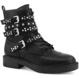 Guess - Fynal Stud Combat Boot - Leren Schoen - Zwart