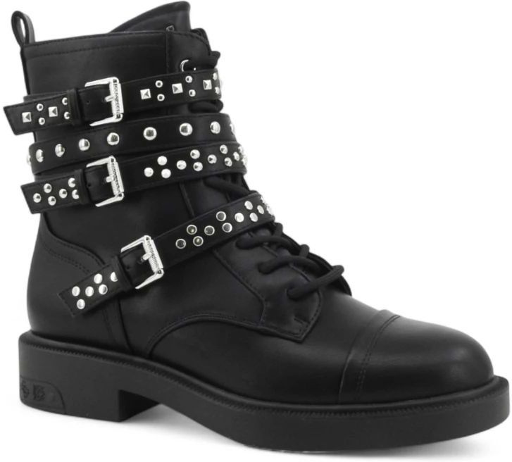 Guess - Fynal Stud Combat Boot - Leren Schoen - Zwart