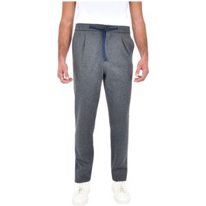 Drumohr, Heren, Broeken, Grijs, Maat: M Wol,