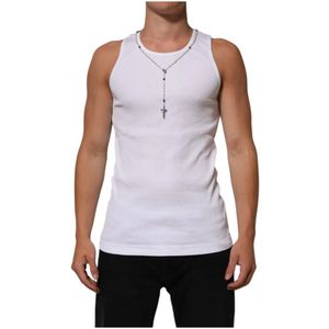 Dolce & Gabbana, Heren, Tops, Wit, Maat: L Katoen,