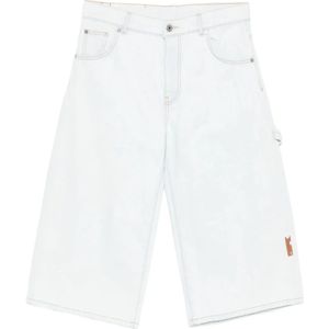 Off White, Dames, Korte broeken, Blauw, Maat: W25 Denim,