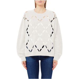 Liu Jo, Dames, Truien, Beige, Maat: M Wol,