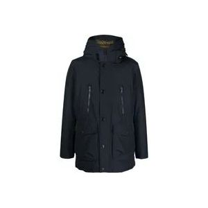 Woolrich Midnight Blauwe Lange Mouw Hoodie Jas , Blue , Heren , Maat: M