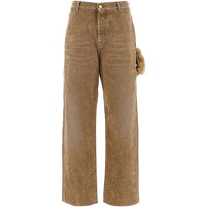 Darkpark, Dames, Jeans, Beige, Maat: W24 Katoen,