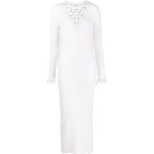 Rabanne, Dames, Jurken, Wit, Maat: M Wol,