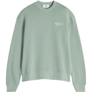 Maison Kitsuné, Heren, Sweatshirts & Hoodies, Groen, Maat: L Katoen,