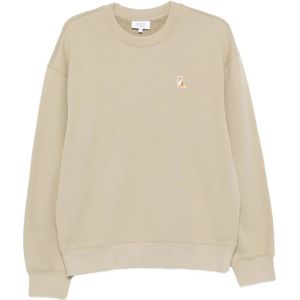 Maison Kitsuné, Heren, Sweatshirts & Hoodies, Beige, Maat: L Katoen,