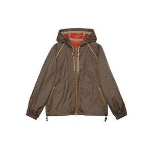 Gucci Dubbele G slouch-hoodiejas , Brown , Heren , Maat: 2XL