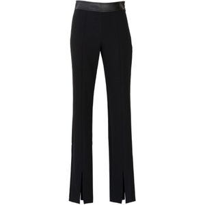 Nenette, Dames, Broeken, Zwart, Maat: S Leer,