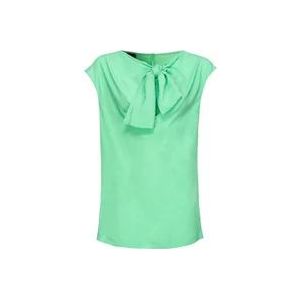 Pinko Mouwloze Zijden Top , Green , Dames , Maat: XS