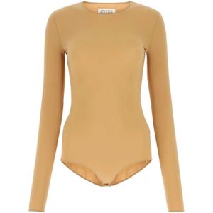 Maison Margiela, Dames, Tops, Beige, Maat: 2XS Nylon,