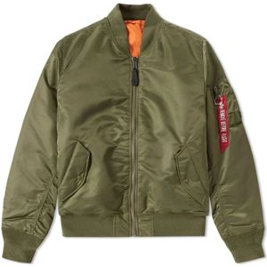 Alpha Industries, Heren, Jassen, Groen, Maat: S Nylon,