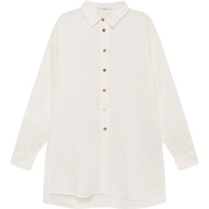 Maliparmi, Dames, Blouses & Shirts, Beige, Maat: XS Linnen,