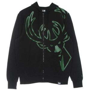 New Era - Lightweight Long Sleeve Sweatshirt - Zwart - Katoen - Milwaukee Bucks Logo