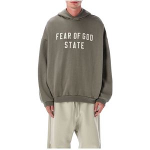 Fear Of God, Heren, Sweatshirts & Hoodies, Groen, Maat: XS Fleece,
