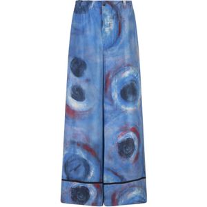 Marni, Dames, Broeken, Blauw, Maat: XS Zijde,