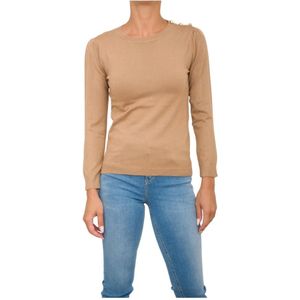 Emme DI Marella, Dames, Truien, Bruin, Maat: S Viscose,