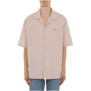 Moschino, Heren, Overhemden, Beige, Maat: M Katoen,