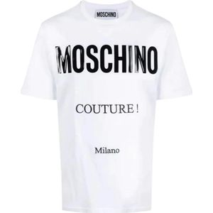 Moschino, Heren, Tops, Wit, Maat: M