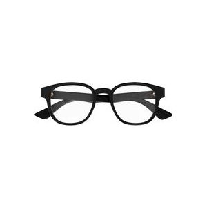 Gucci Unisex Vierkante Acetaat Bril in Zwart , Black , unisex , Maat: 49 MM