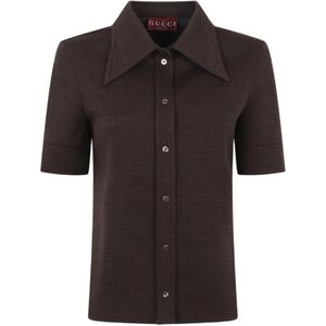 Gucci, Dames, Blouses & Shirts, Bruin, Maat: L Jersey,