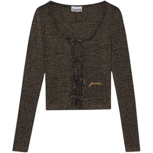 Ganni, Dames, Tops, Grijs, Maat: L Katoen,