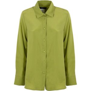 Weekend Max Mara, Dames, Blouses & Shirts, Groen, Maat: 3XS Zijde,