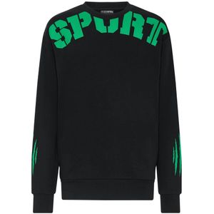 Plein Sport, Heren, Sweatshirts & Hoodies, Zwart, Maat: L