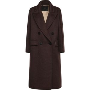 Max Mara, Dames, Mantels, Bruin, Maat: XS Wol,