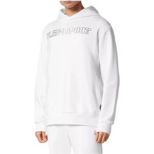 Plein Sport, Heren, Sweatshirts & Hoodies, Wit, Maat: S Katoen,
