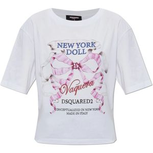Dsquared2, Dames, Tops, Wit, Maat: M Katoen,