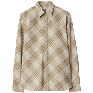 Burberry, Heren, Overhemden, Bruin, Maat: 2XL Katoen,