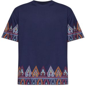 Etro, Heren, Tops, Blauw, Maat: S Katoen,