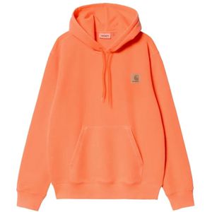 Carhartt Wip, Heren, Sweatshirts & Hoodies, Oranje, Maat: S Katoen,