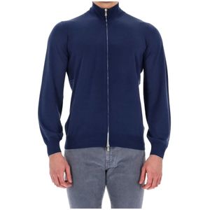 Brunello Cucinelli, Heren, Sweatshirts & Hoodies, Blauw, Maat: M Wol,