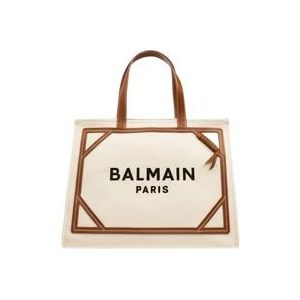 Balmain logo 'shopper' tas , Beige , Dames , Maat: ONE Size